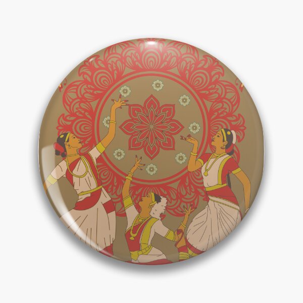 Item preview, Vintage Indian Classical Dancers Traditional Folk mandala  designed and sold by Rehnair.