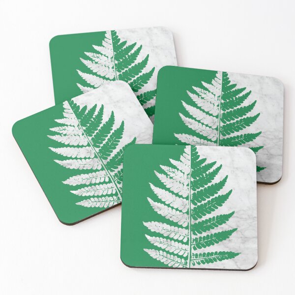 Item preview, Natural Outlines - Fern Green & White Marble #689 designed and sold by Natural Collective.