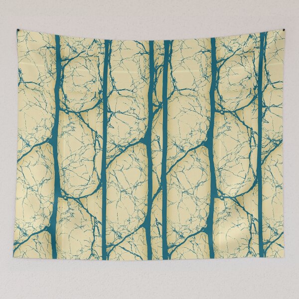 Item preview, Vertical Teal Vine Web on Gold Background designed and sold by Piotrek0001.
