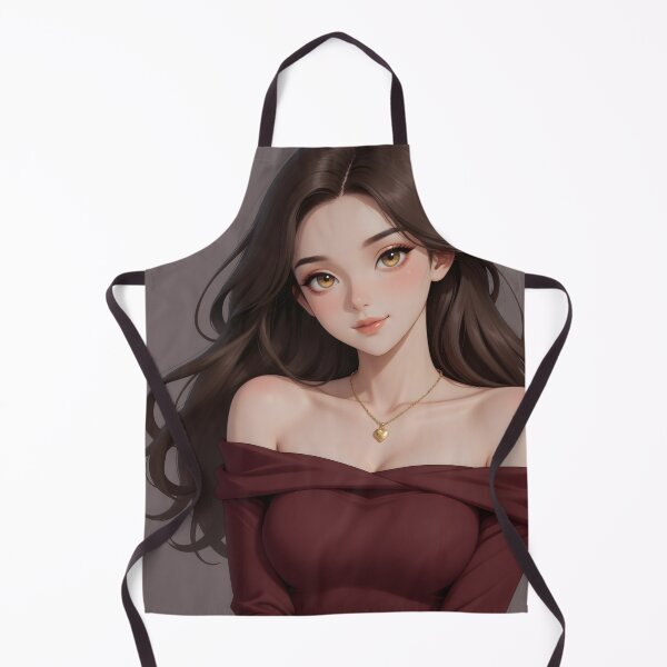 Artikelvorschau, Elegant Brunette Woman in Burgundy Off-Shoulder Dress entworfen und verkauft von Killington.