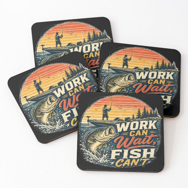 Item preview, Work Can Wait Fish Can't Fishing Vintage designed and sold by Courtesy-j.
