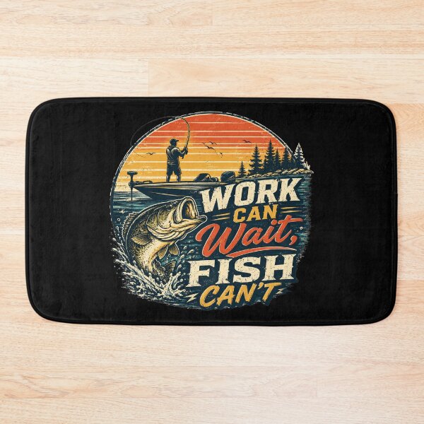 Item preview, Work Can Wait Fish Can't Fishing Vintage designed and sold by Courtesy-j.