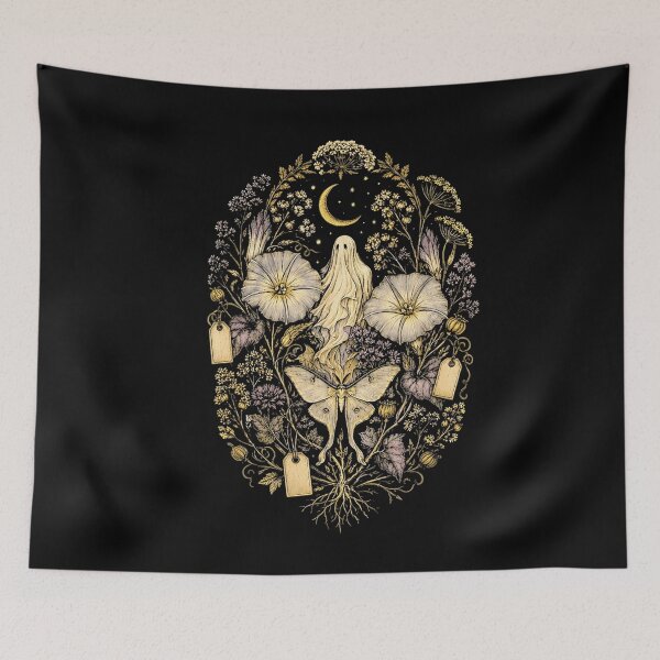 Item preview, Ethereal Ghost Luna Moth Gothic Cottagecore Art designed and sold by NoeValdric.