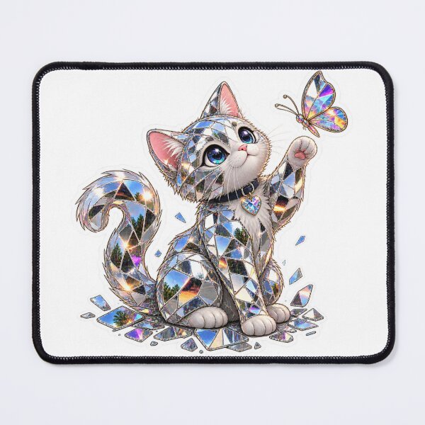 Item preview, Shattered Mirror Crystal Cat Aesthetic Sticker designed and sold by Genzfirevibes.