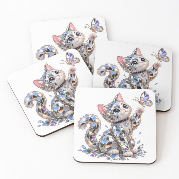 Item preview, Shattered Mirror Crystal Cat Aesthetic Sticker designed and sold by Genzfirevibes.