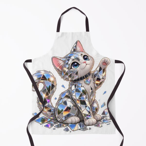 Item preview, Shattered Mirror Crystal Cat Aesthetic Sticker designed and sold by Genzfirevibes.
