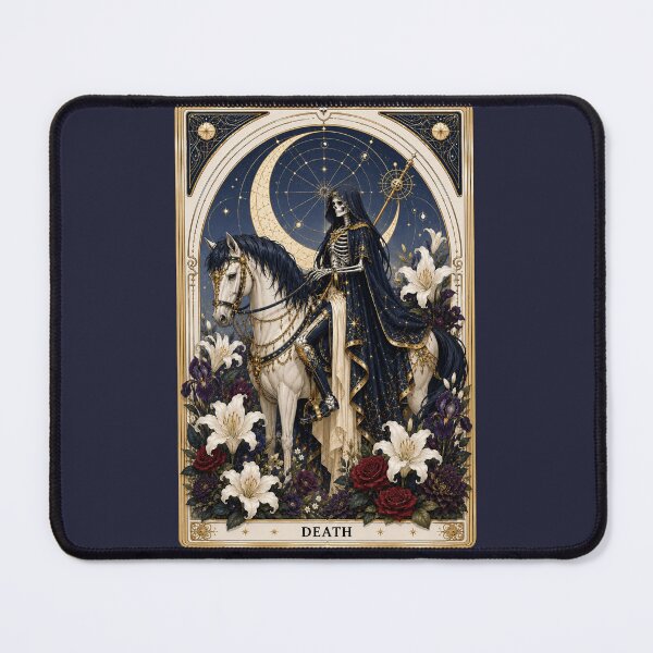 Item preview, Death Tarot Card Gothic Skeleton Horse Occult Art designed and sold by MythicMood.