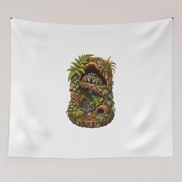Item preview, Bioactive Jumping Spider Enclosure Art designed and sold by UrbanCanvvas.