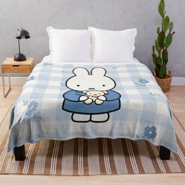 Item preview, Teddy Bear / Gingham Background Blue themed Miffy Inspired designed and sold by Cozy Moss Studio.