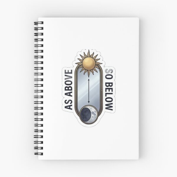 Item preview, "As Above, So Below" – Celestial mirror style design featuring a sun icon above and a moon icon below designed and sold by littleearty.