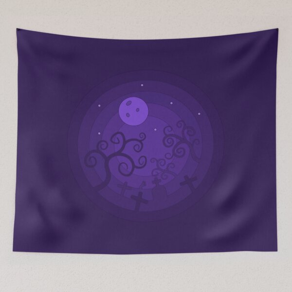 Item preview, Spooky Halloween Graveyard Under a Purple Moon designed and sold by CozyLittleShop.