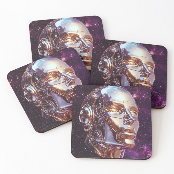 Item preview, 3d Render Of Chrome Android Face, Warm designed and sold by Checho30.