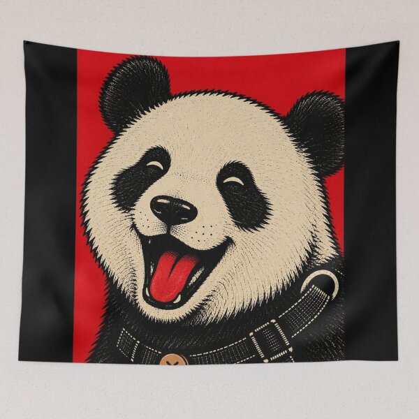 Item preview, Happy Panda Tongue - Funny Panda With Tongue Out Vintage Pet Portrait   designed and sold by BRTHRCNK01.
