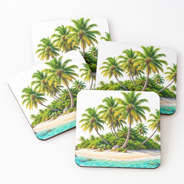 Item preview, Tropical Island Palm Trees Paradise Art designed and sold by Print Print On.