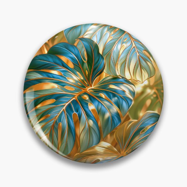 Item preview, Blue Monstera Leaves Art  designed and sold by MargaretWiktor.