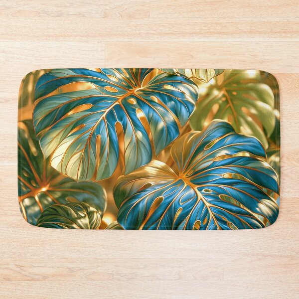 Item preview, Blue Monstera Leaves Art  designed and sold by MargaretWiktor.