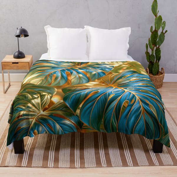 Item preview, Blue Monstera Leaves Art designed and sold by MargaretWiktor.