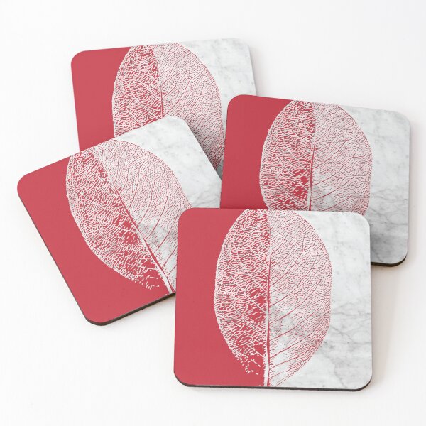 Item preview, Natural Outlines - Leaf Red & White Marble #930 designed and sold by Natural Collective.