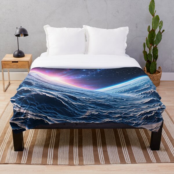 Aperçu de l'œuvre Horizon d'énergie cosmique - Tapis de bureau de jeu de science-fiction et art à l'esthétique sombre créée et vendue par CuteSlothWorld.