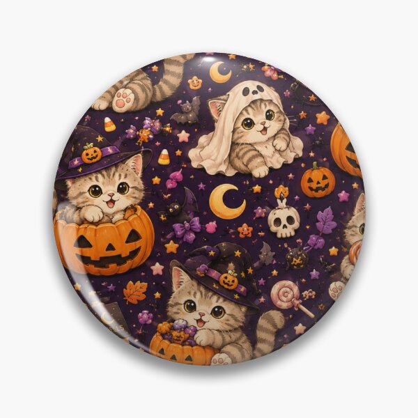 Item preview, Cute Halloween Cat Pattern designed and sold by Moochie Studios.