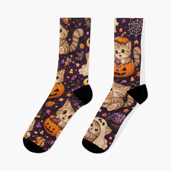 Item preview, Cute Halloween Cat Pattern designed and sold by Moochie Studios.