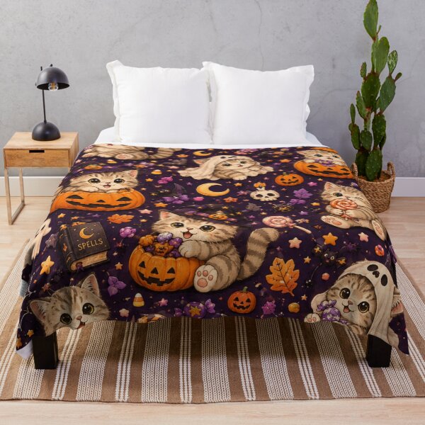 Item preview, Cute Halloween Cat Pattern designed and sold by Moochie Studios.
