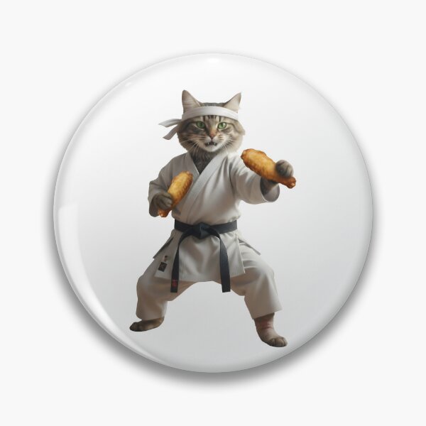 Item preview, Chicken Wing Slinging Karate Cat designed and sold by JosieChicknWang.