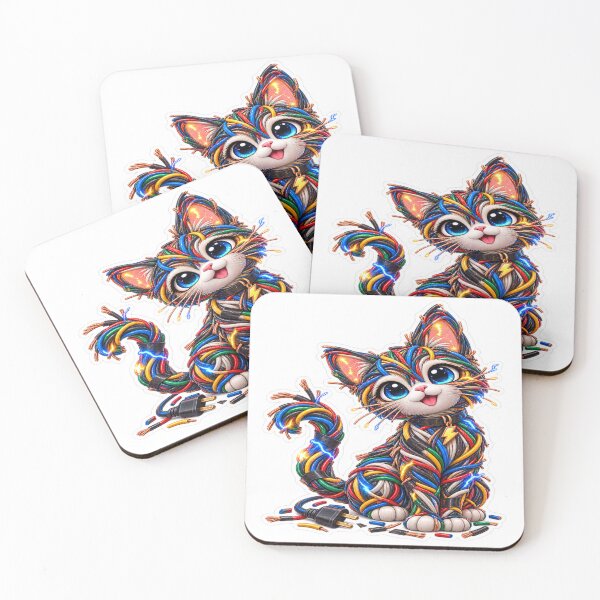 Item preview, Cute Electric Wire Cat Colorful Power Cable Sticker designed and sold by Genzfirevibes.