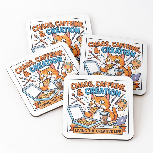 Item preview, Funny Chaotic Iced Coffee Cat Creator Pizza Meme T-Shirt designed and sold by eihabo.