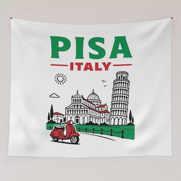 Item preview, Pisa City Italy designed and sold by Traveldrawings.