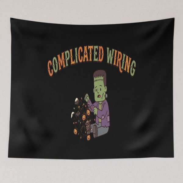 Item preview, Complicated Wiring - Funny Frankenstein Tangled Halloween Lights designed and sold by LUKOWEAR.
