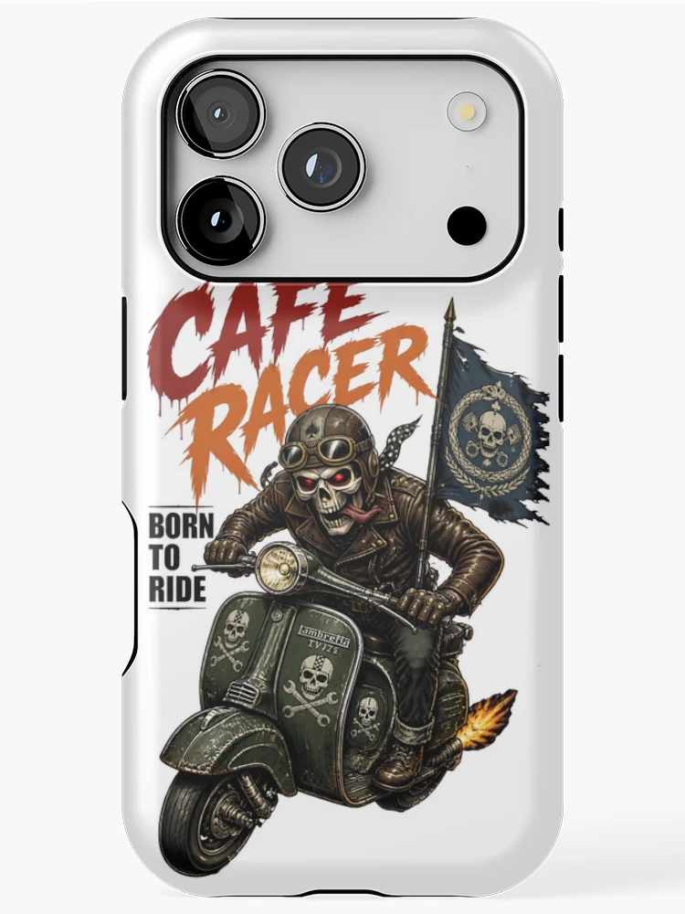 Thumbnail 1 of 4, iPhone Case, Cafe Racer Born To Ride designed and sold by Sovereign Supply Co..