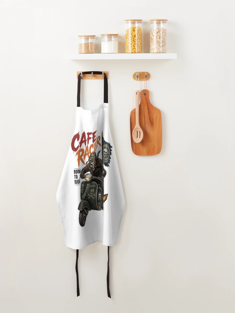 Thumbnail 4 of 6, Apron, Cafe Racer Born To Ride designed and sold by Sovereign Supply Co..