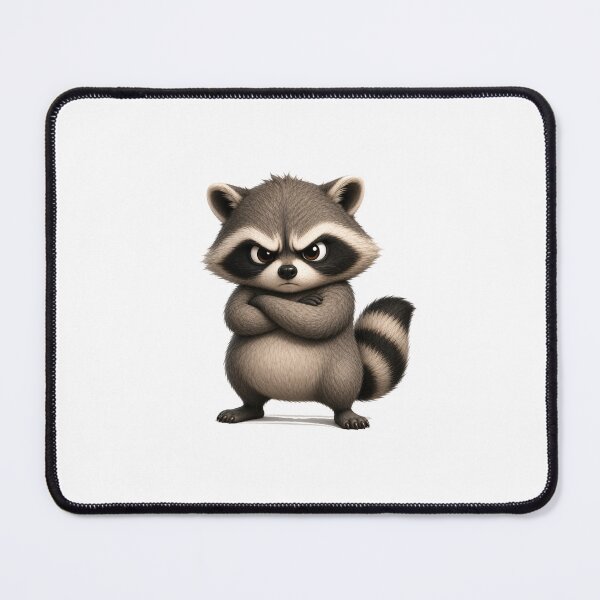 Item preview, Cute Angry Raccoon – Grumpy Raccoon designed and sold by reanacreations.