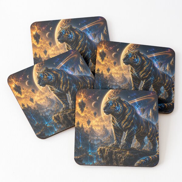 Item preview, Cosmic Tiger – Celestial Guardian of the Stars designed and sold by ZYVARENNE.