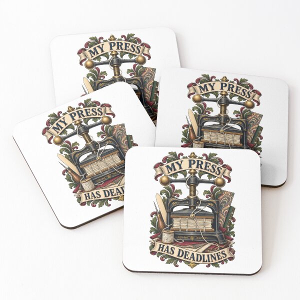 Item preview, My Press Has Deadlines Illustrated Book Arts designed and sold by UrbanCanvvas.