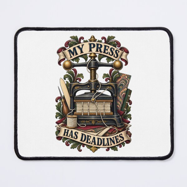 Item preview, My Press Has Deadlines Illustrated Book Arts designed and sold by UrbanCanvvas.
