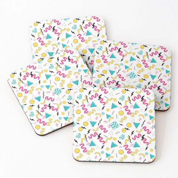 Item preview, Retro Memphis 90s Seamless Pattern – Neon Squiggles & Geometric Shapes designed and sold by brianj335.