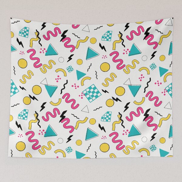 Item preview, Retro Memphis 90s Seamless Pattern – Neon Squiggles & Geometric Shapes designed and sold by brianj335.