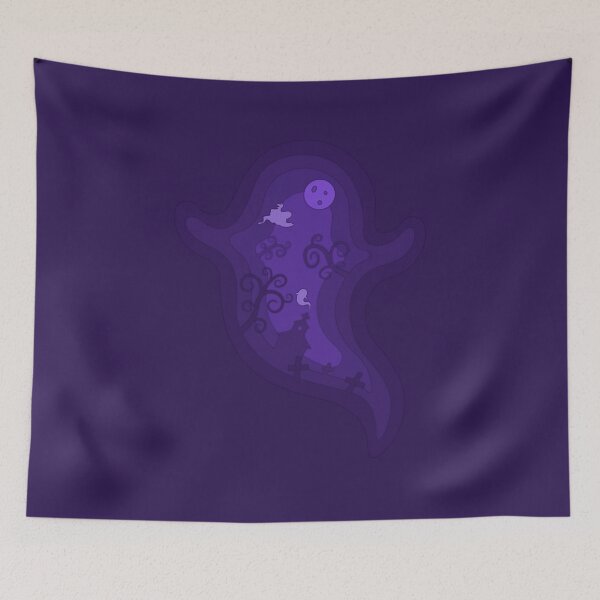 Item preview, Spooky Halloween Ghost Wandering Through a Haunted Graveyard designed and sold by CozyLittleShop.