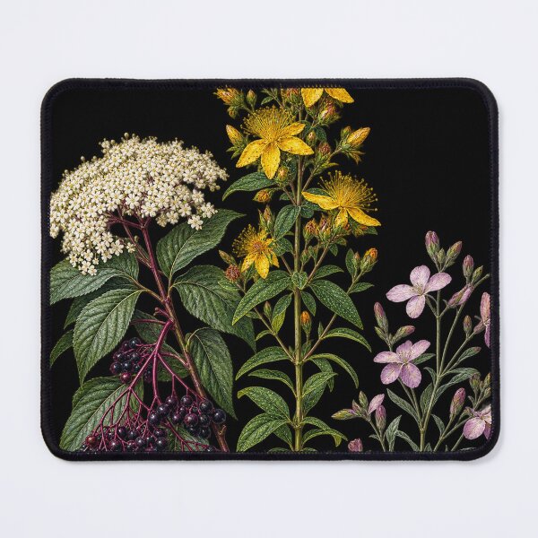 Item preview, Elderberry, St. John’s Wort and Night-Scented Stock Vintage Botanical Plate designed and sold by Anyshca.
