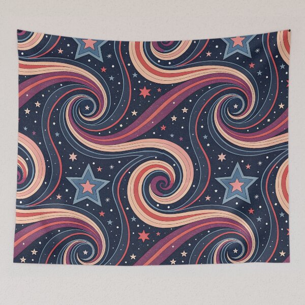 Item preview, Retro Cosmic Swirl Starry Galaxy Pattern designed and sold by trendspatterns.