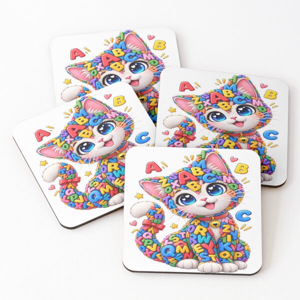 Item preview, Cute Alphabet Cat Colorful ABC Kawaii Sticker designed and sold by Genzfirevibes.