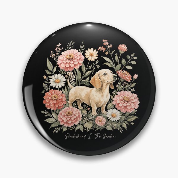 Item preview, Dachshund in the Garden Floral Watercolor Dog Art designed and sold by TadeoNivar.