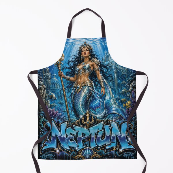 Item preview, Mermaid – Neptune’s Ocean Guardian | 90s Airbrush Fantasy designed and sold by Kilian Luc.