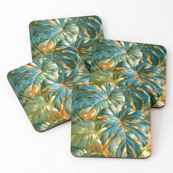 Item preview, Monstera Leaves in Blue and Green designed and sold by MargaretWiktor.
