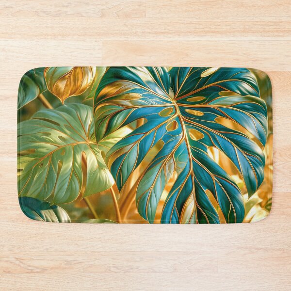 Item preview, Monstera Leaves in Blue and Green designed and sold by MargaretWiktor.