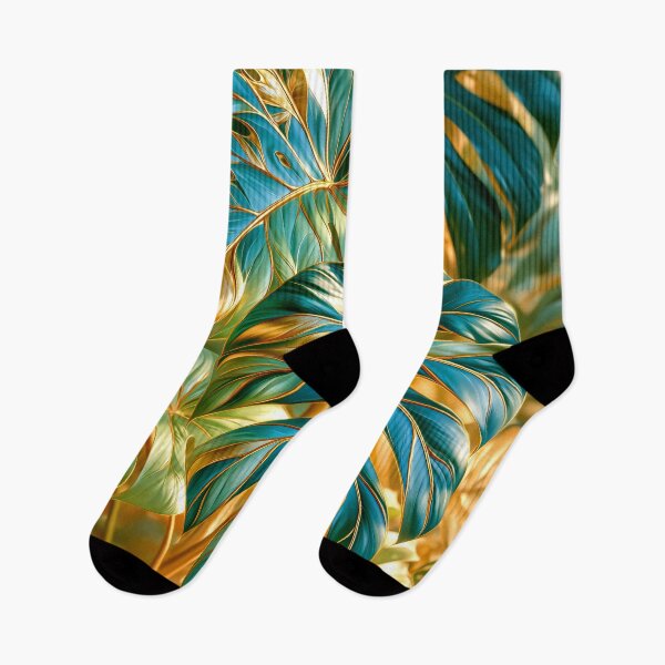 Item preview, Monstera Leaves in Blue and Green designed and sold by MargaretWiktor.