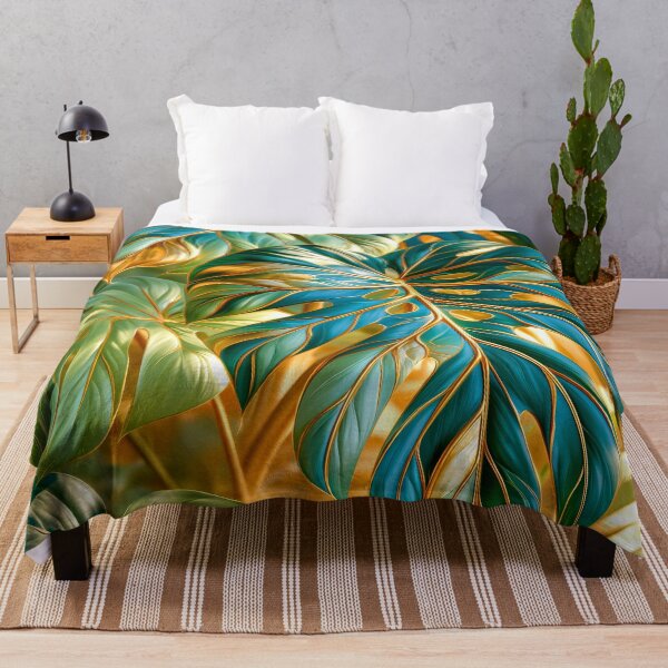 Item preview, Monstera Leaves in Blue and Green designed and sold by MargaretWiktor.