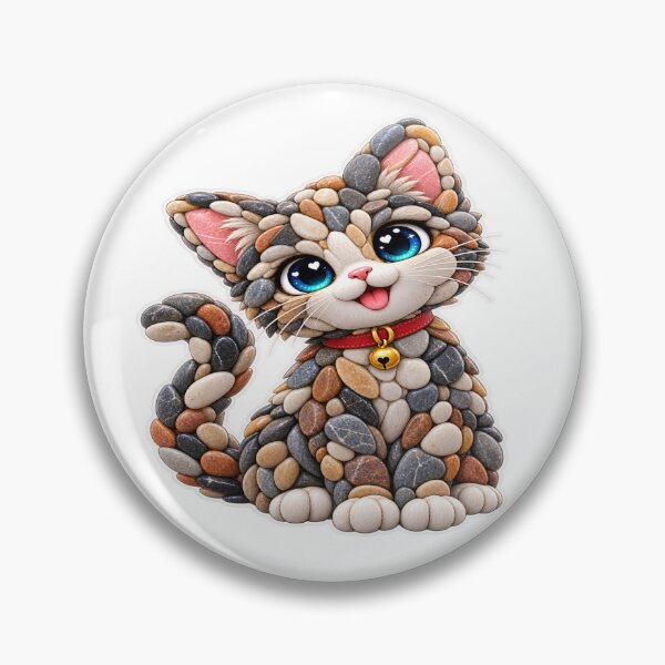 Item preview, Cute Stone Pebble Cat Nature Kawaii Sticker designed and sold by Genzfirevibes.